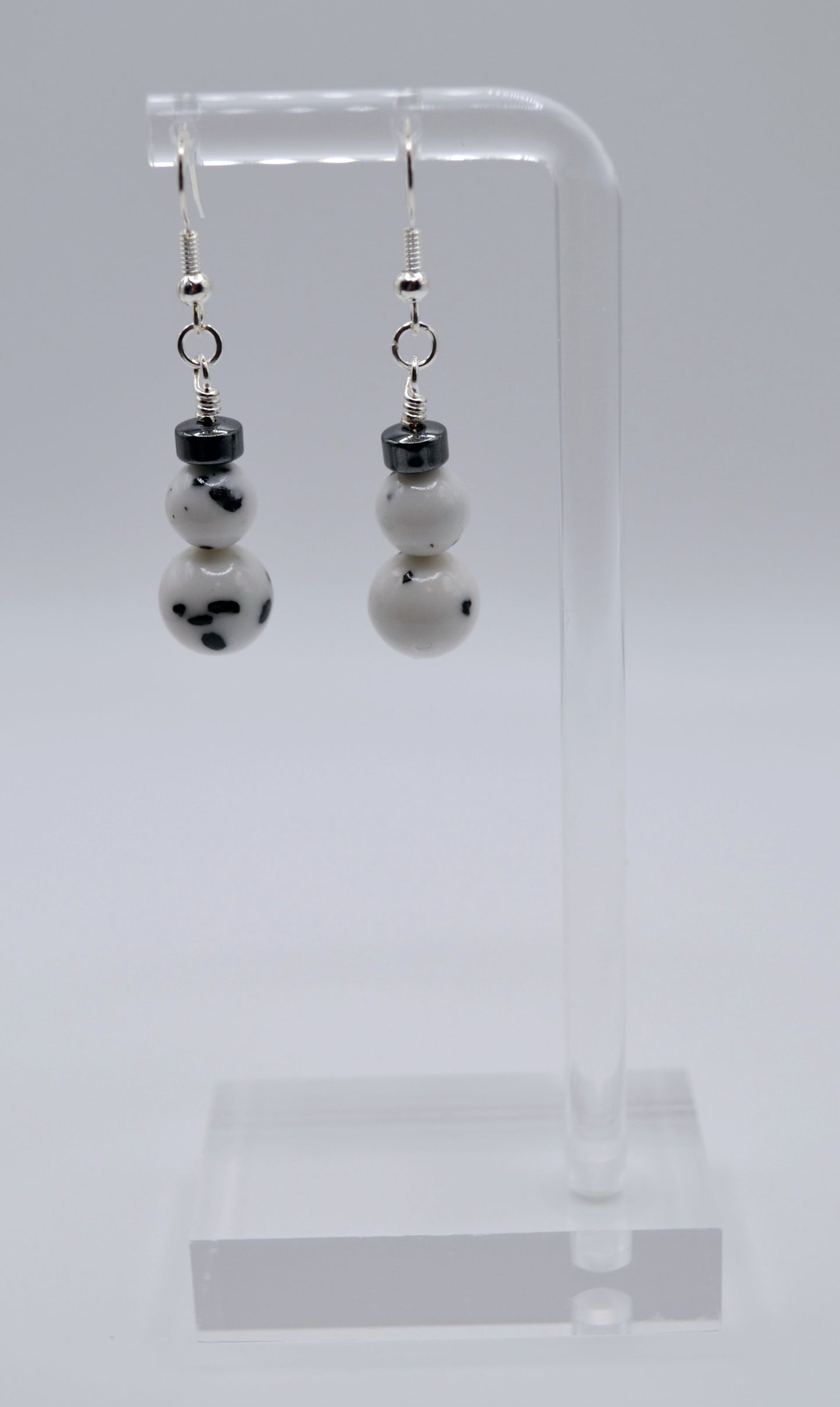 Dalmatian rondelle earrings