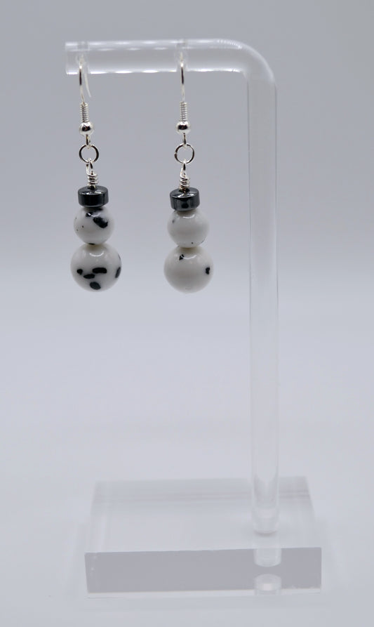 Dalmatian rondelle earrings