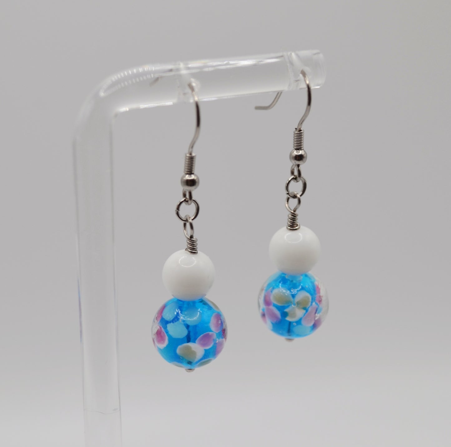 Floral glass earrings