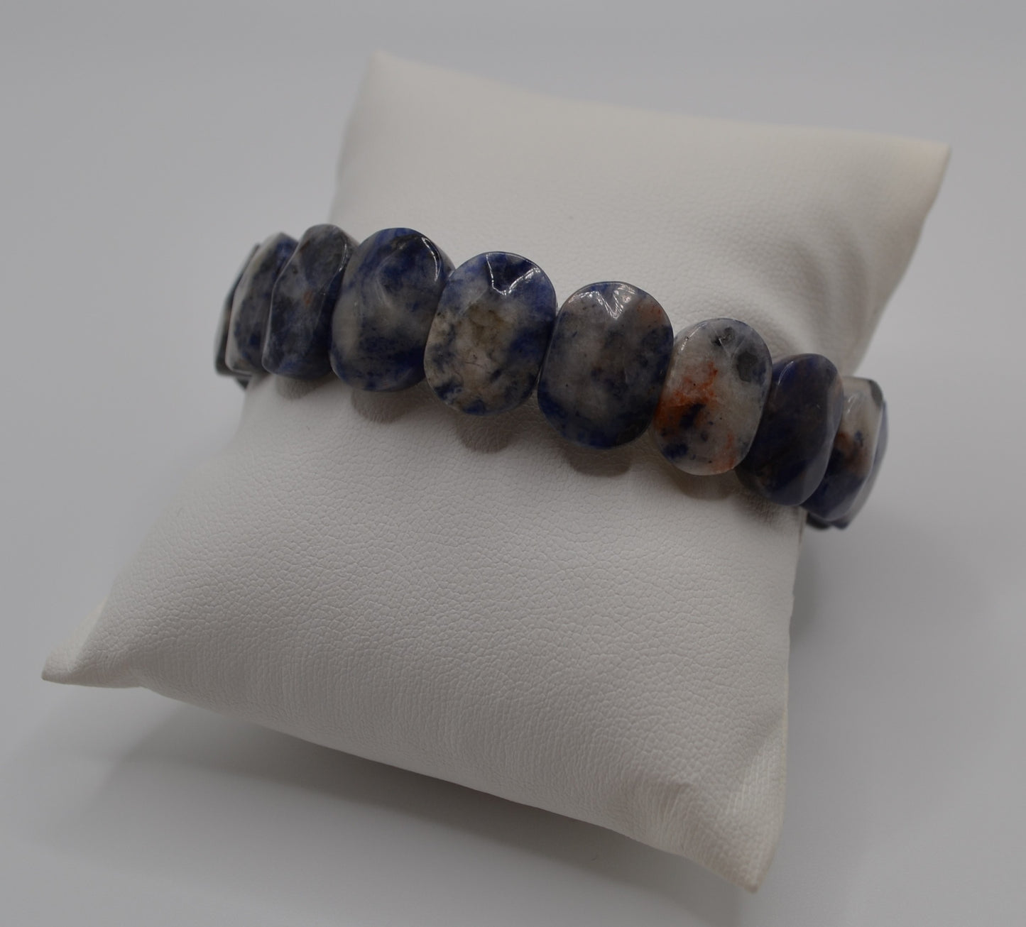 Facted rectangle stone oval beaded bracelets