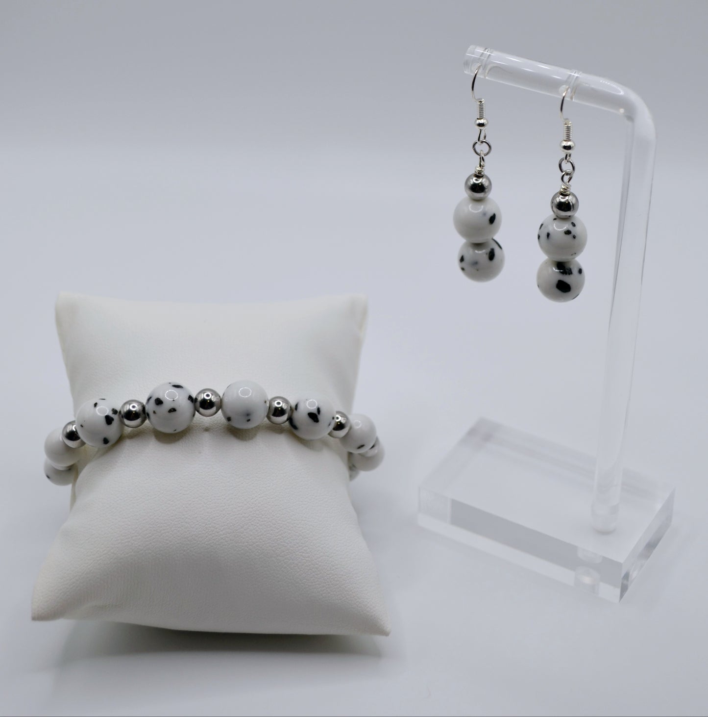 Dalmatian silver beaded set