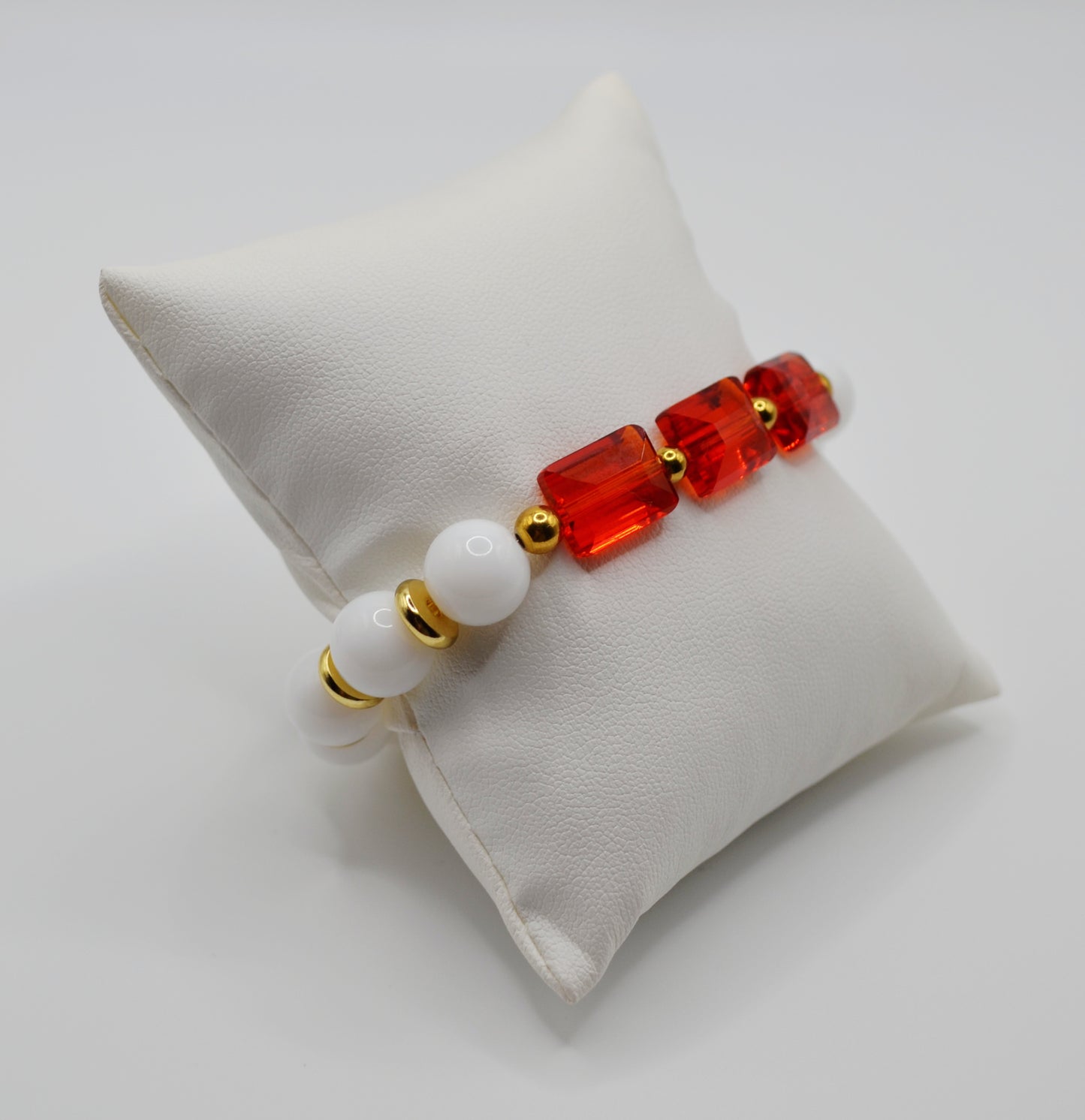 Rectangle faceted glass beaded bracelets