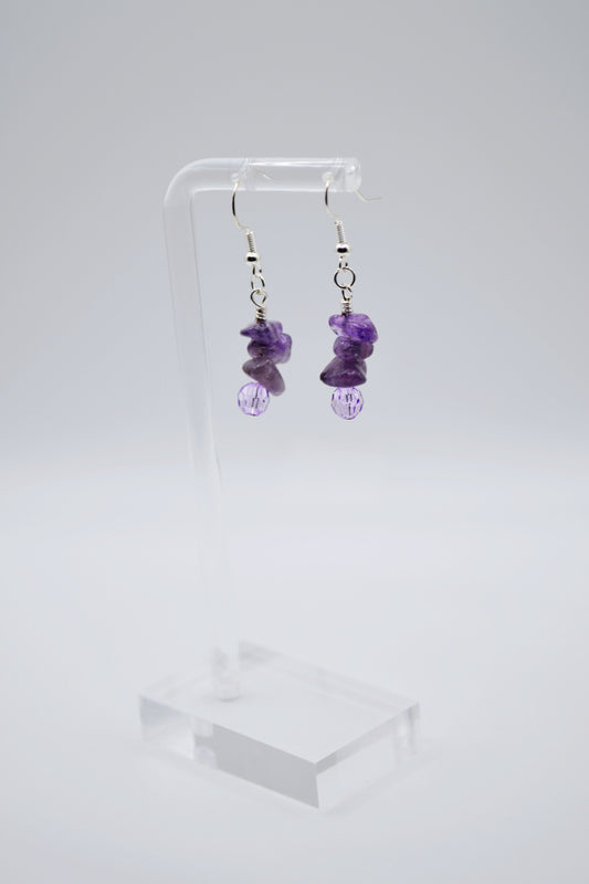 Amethyst natural stone earrings