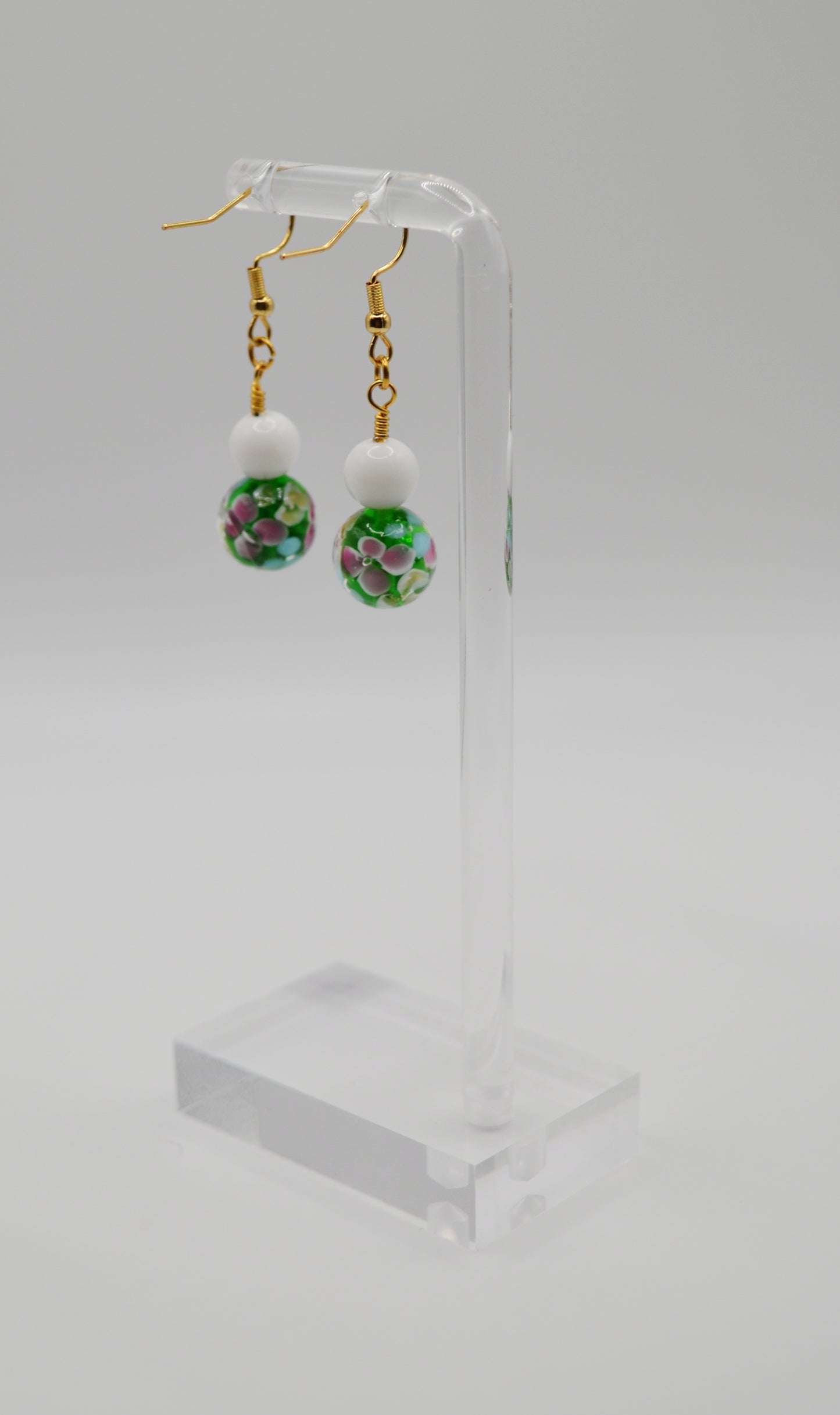 Floral glass earrings
