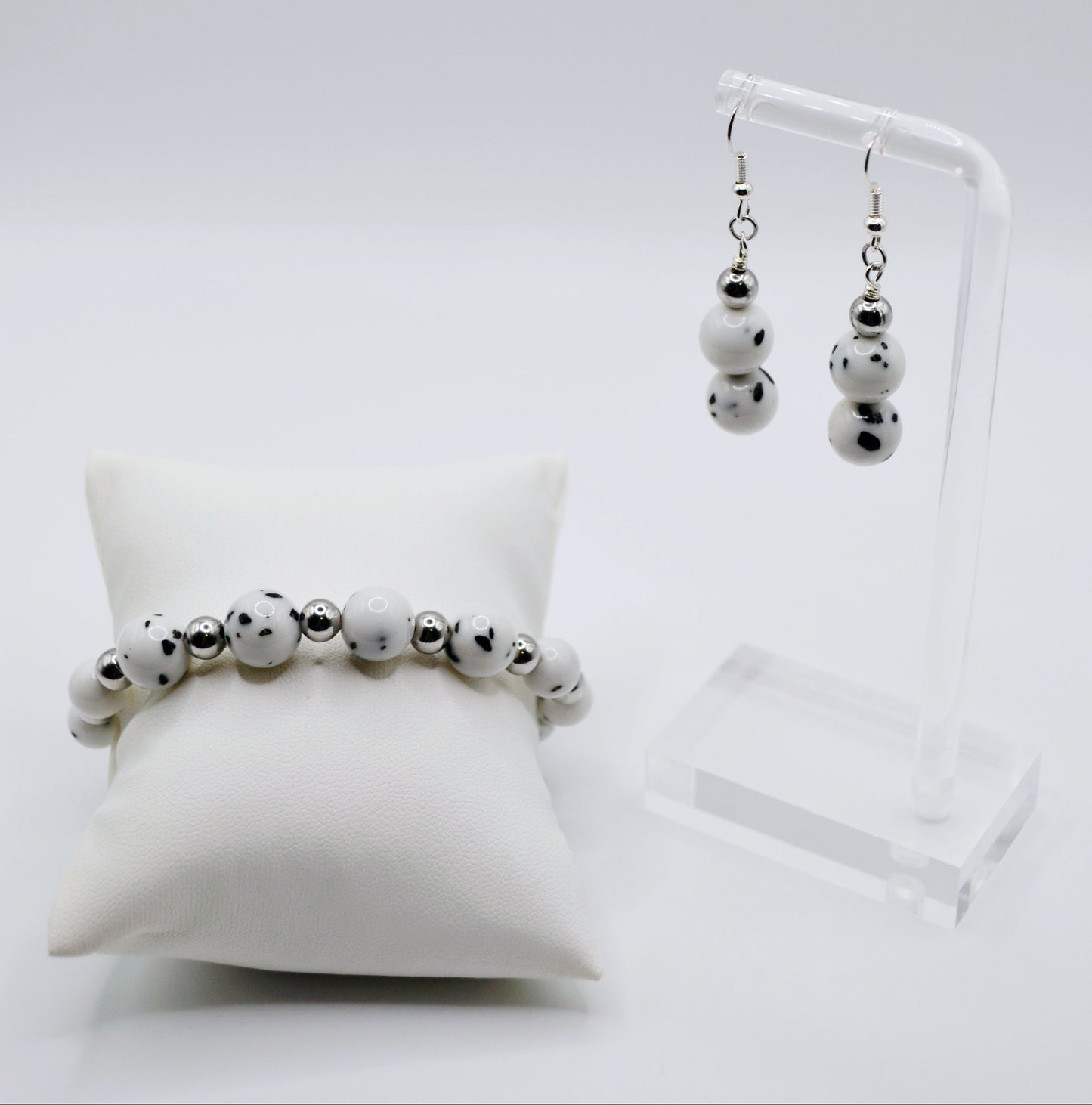 Dalmatian silver beaded set