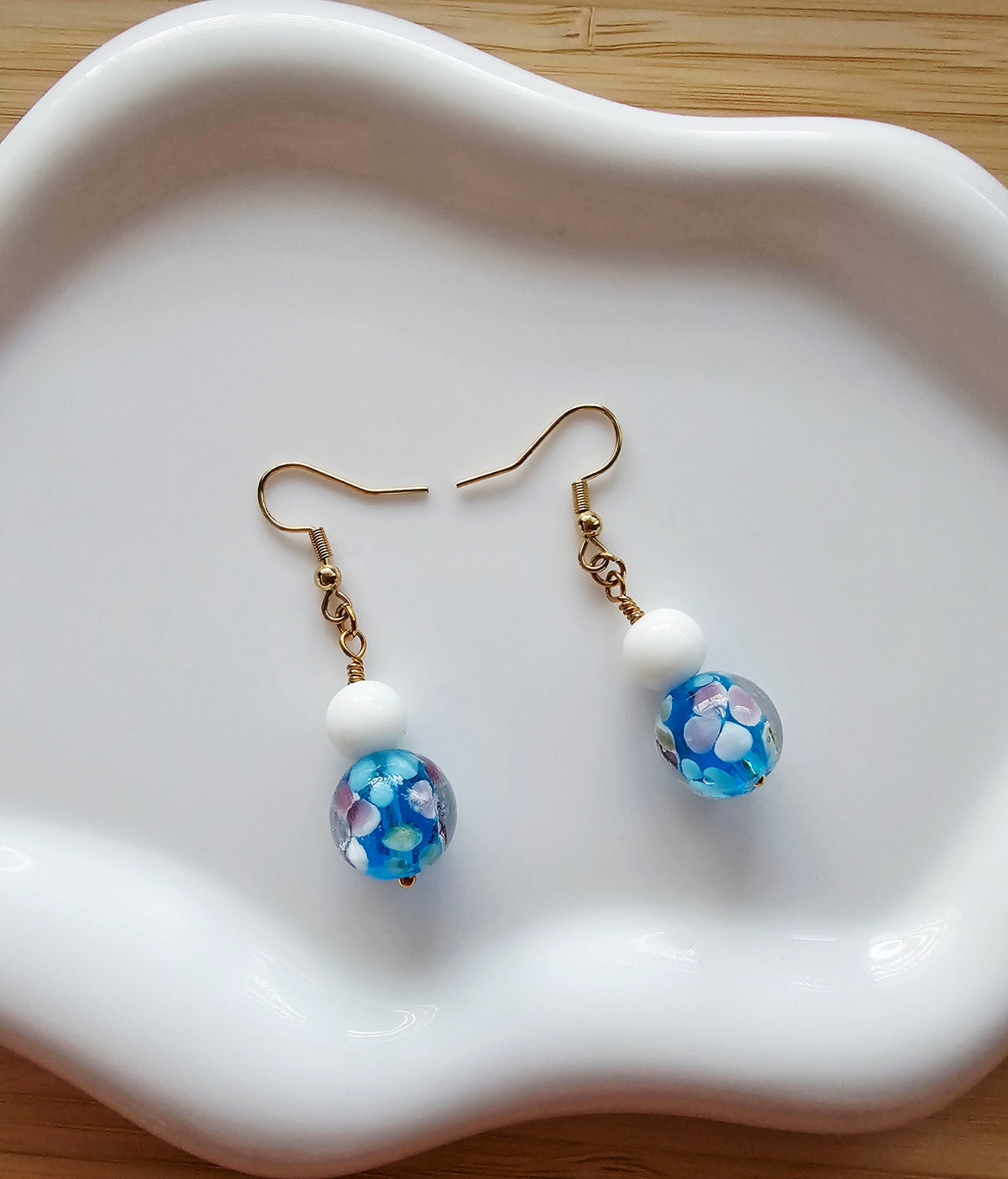 Floral glass earrings