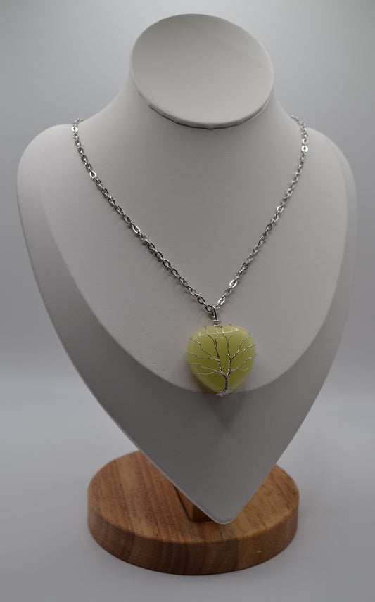 Tree of life heart pendant necklaces