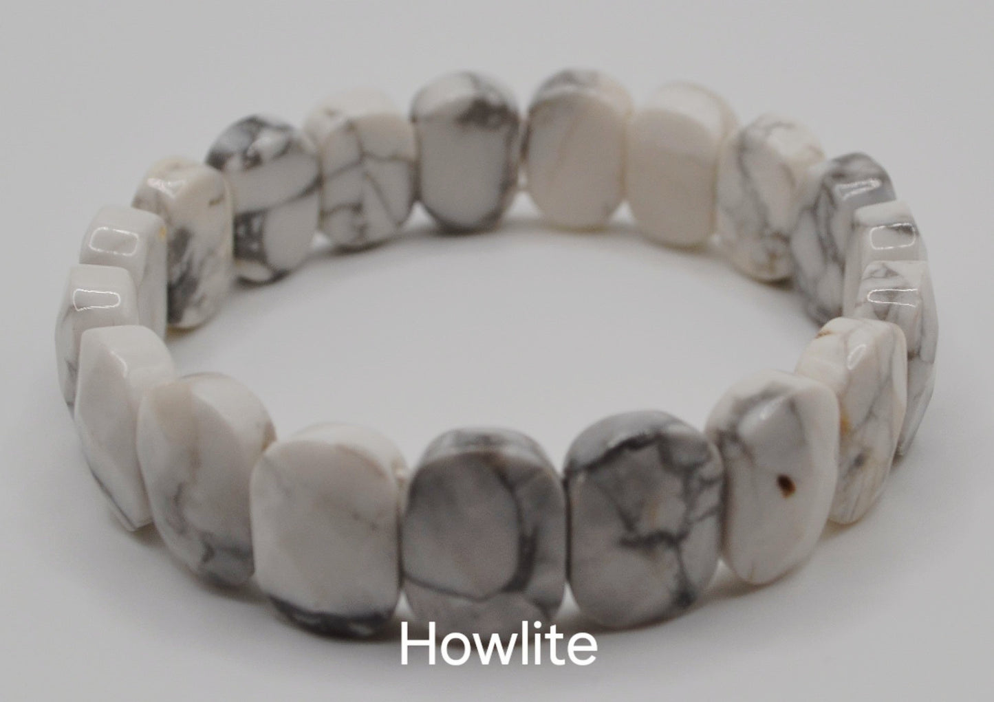 Facted rectangle stone oval beaded bracelets