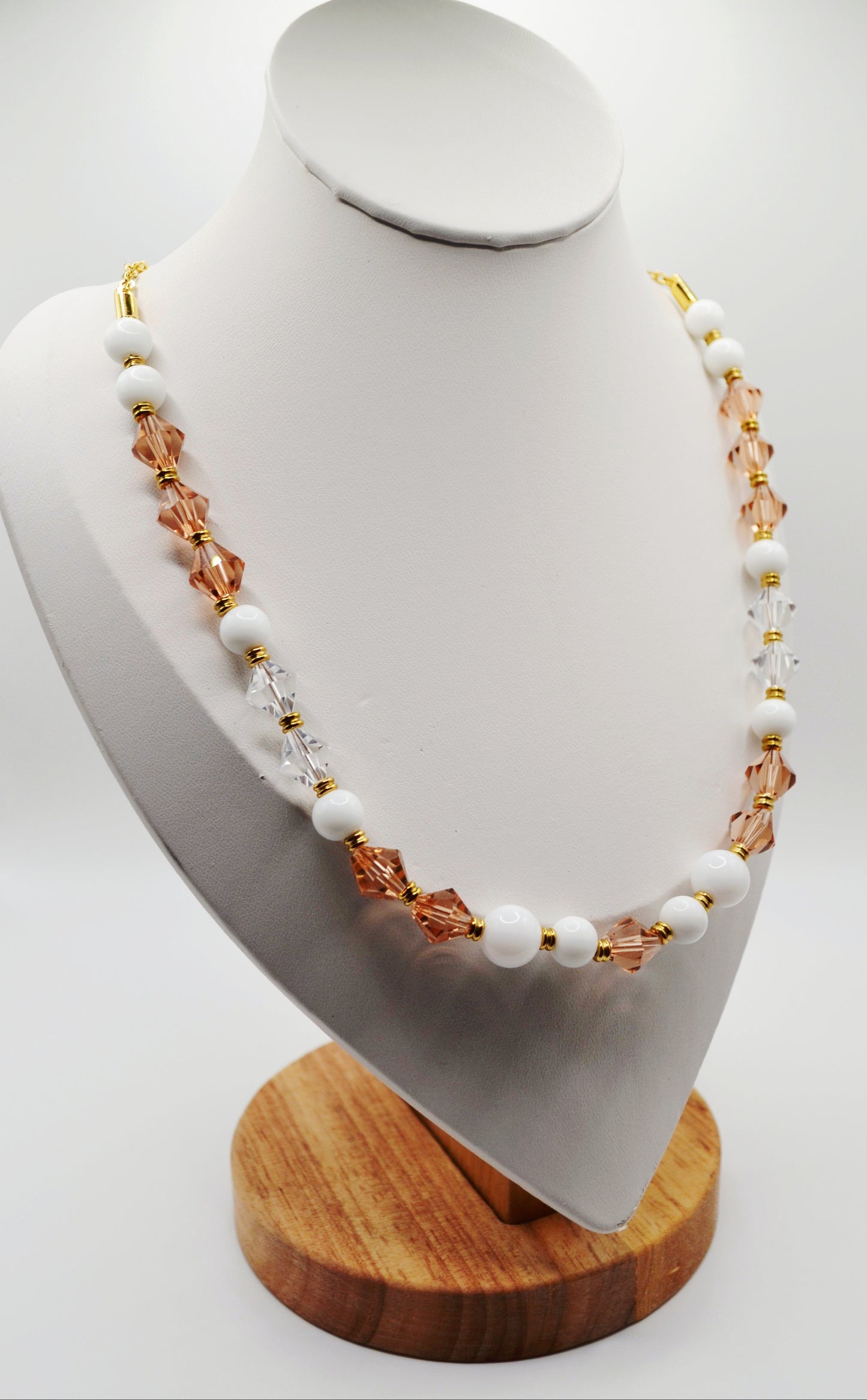 Peach beaded necklace