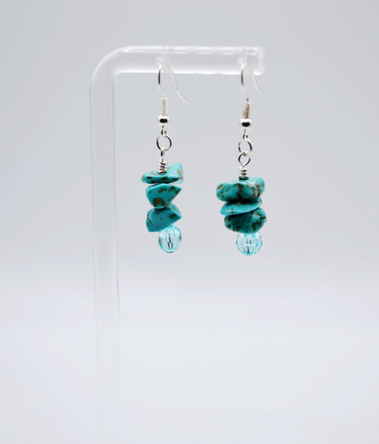 Blue howlite stone earrings