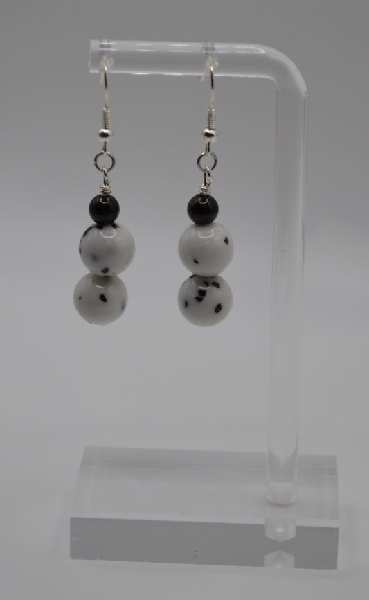 Black dalmatian earrings