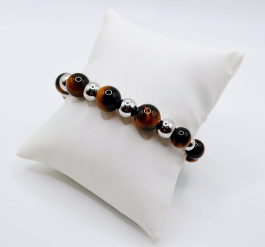 Tiger eye silver bracelet