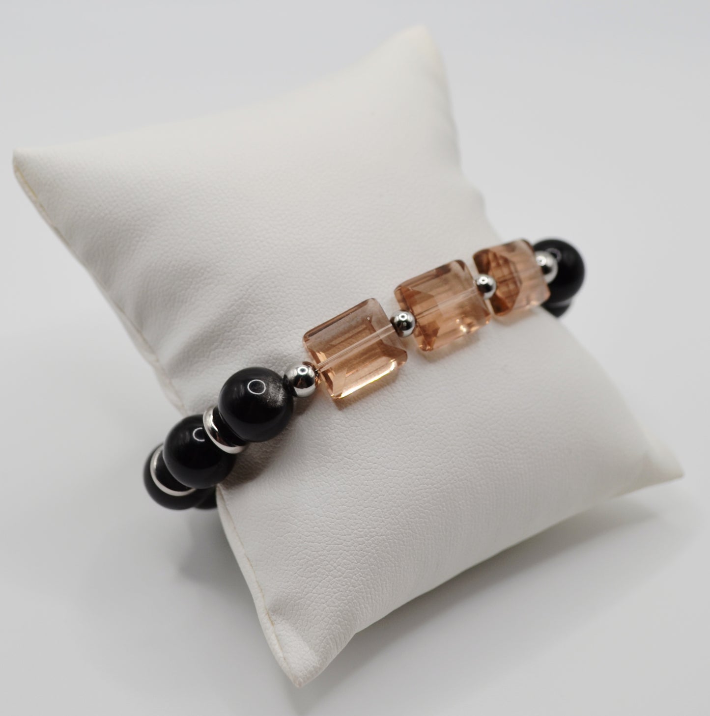 Rectangle faceted glass beaded bracelets