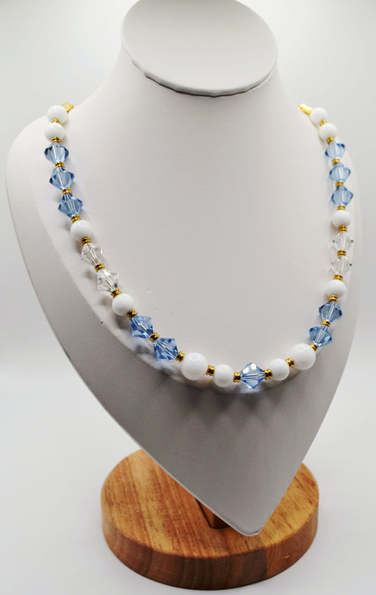 Light blue beaded necklace