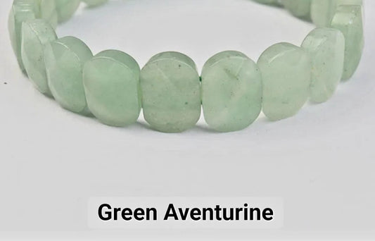 Facted rectangle stone oval beaded bracelets