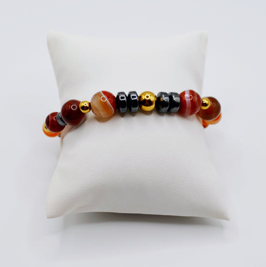 Vizsla rondelle and silver bracelet