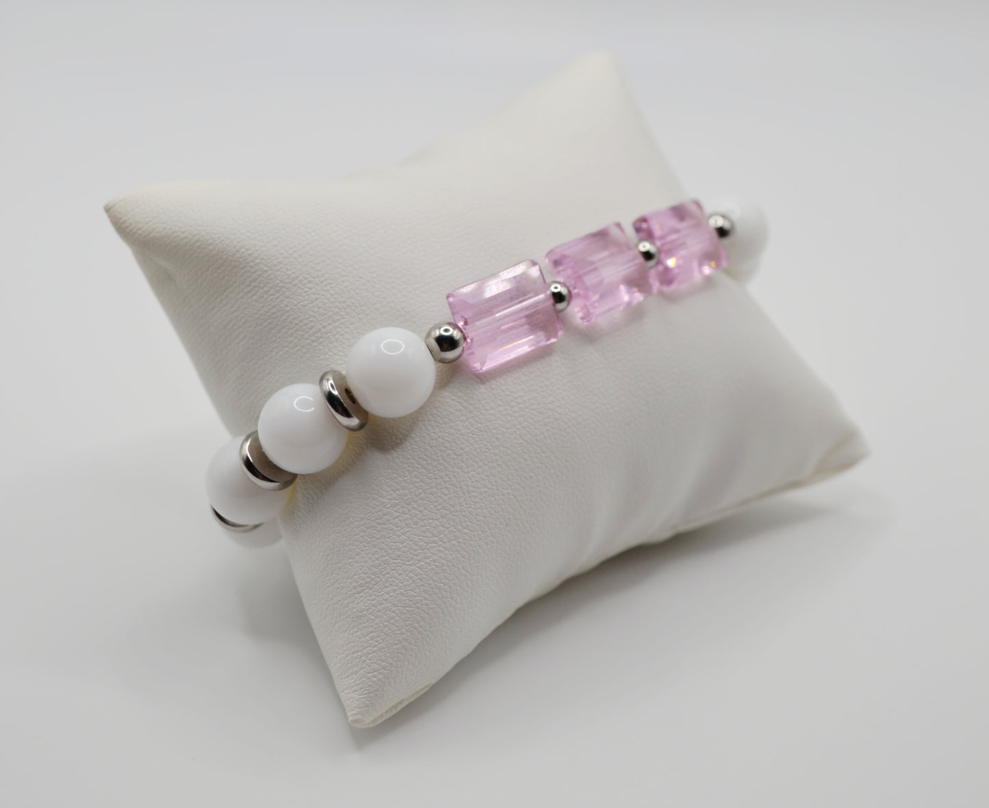 Rectangle faceted glass beaded bracelets