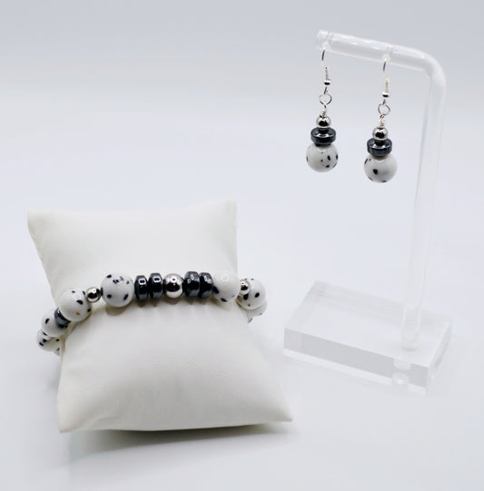 Dalmatian rondelle Jewellery set addition two