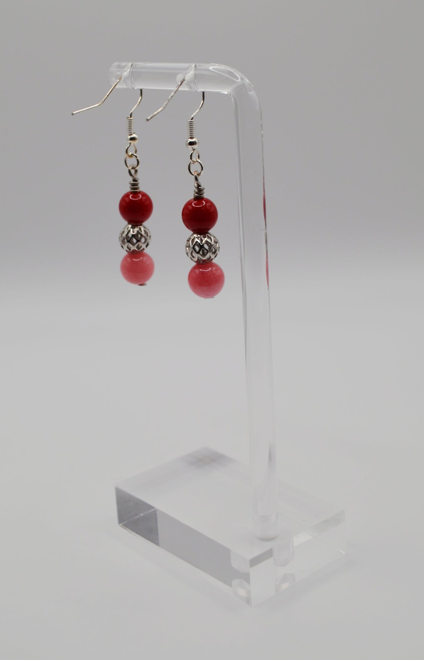 Red and pink earrings