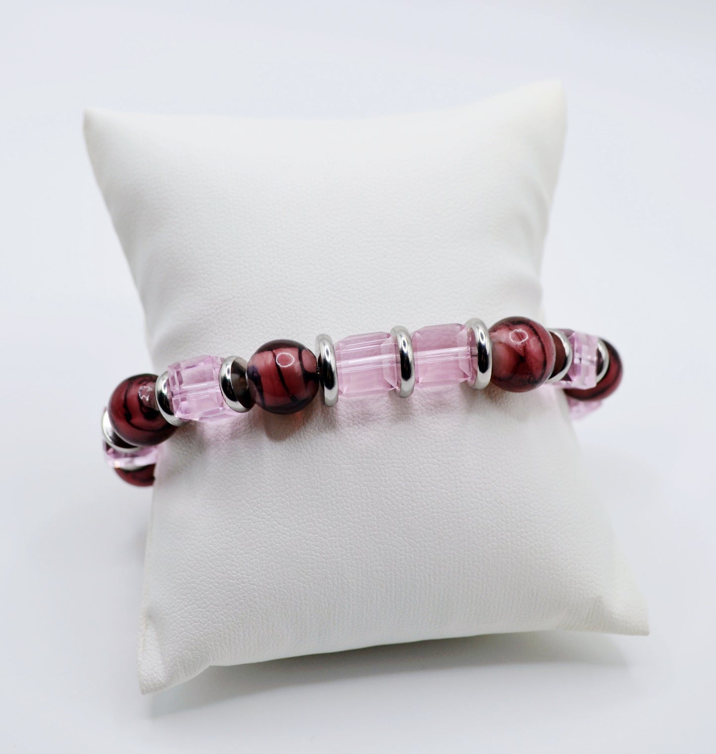 Striped glass beaded bracelets