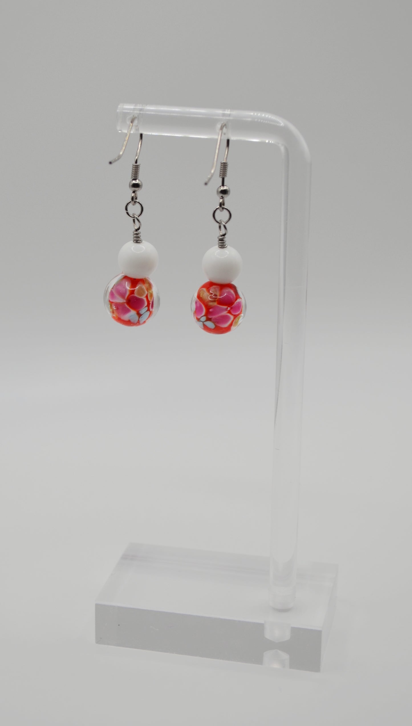 Floral glass earrings