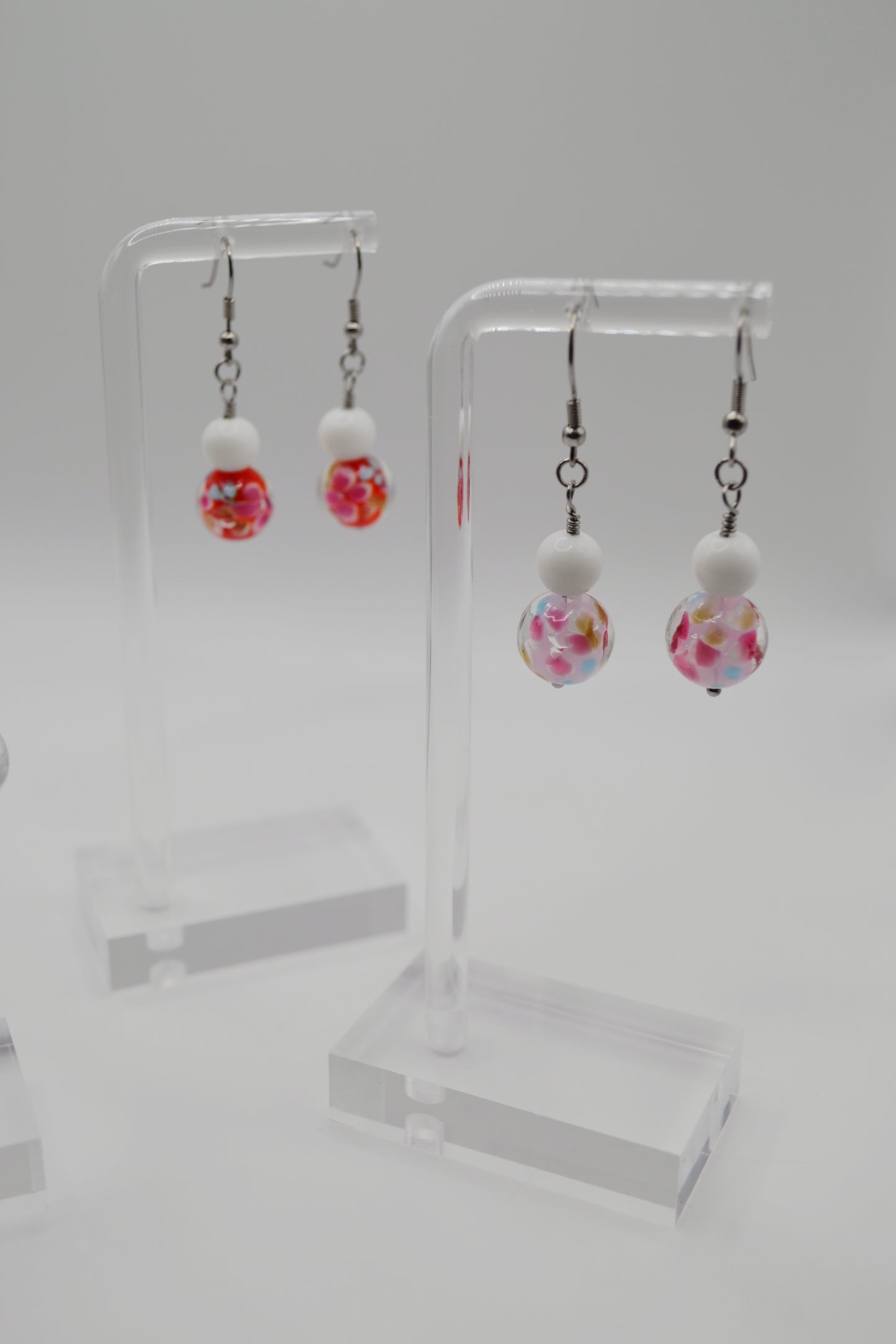 Floral glass earrings
