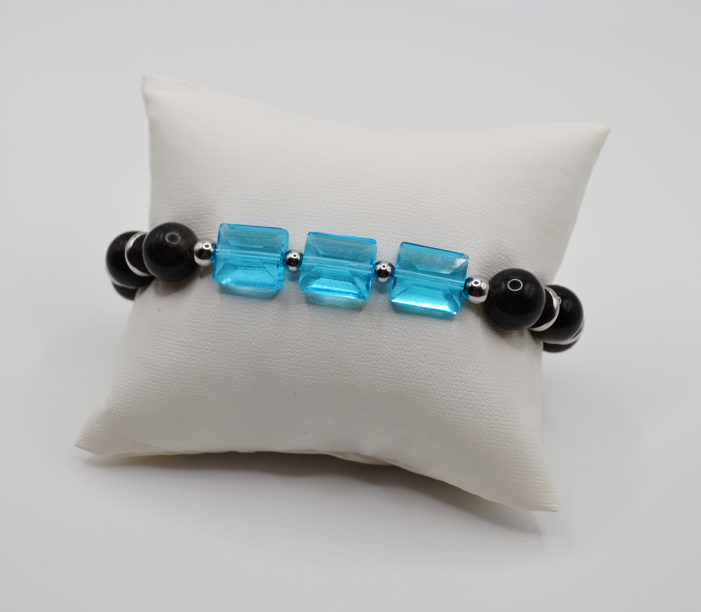 Rectangle faceted glass beaded bracelets