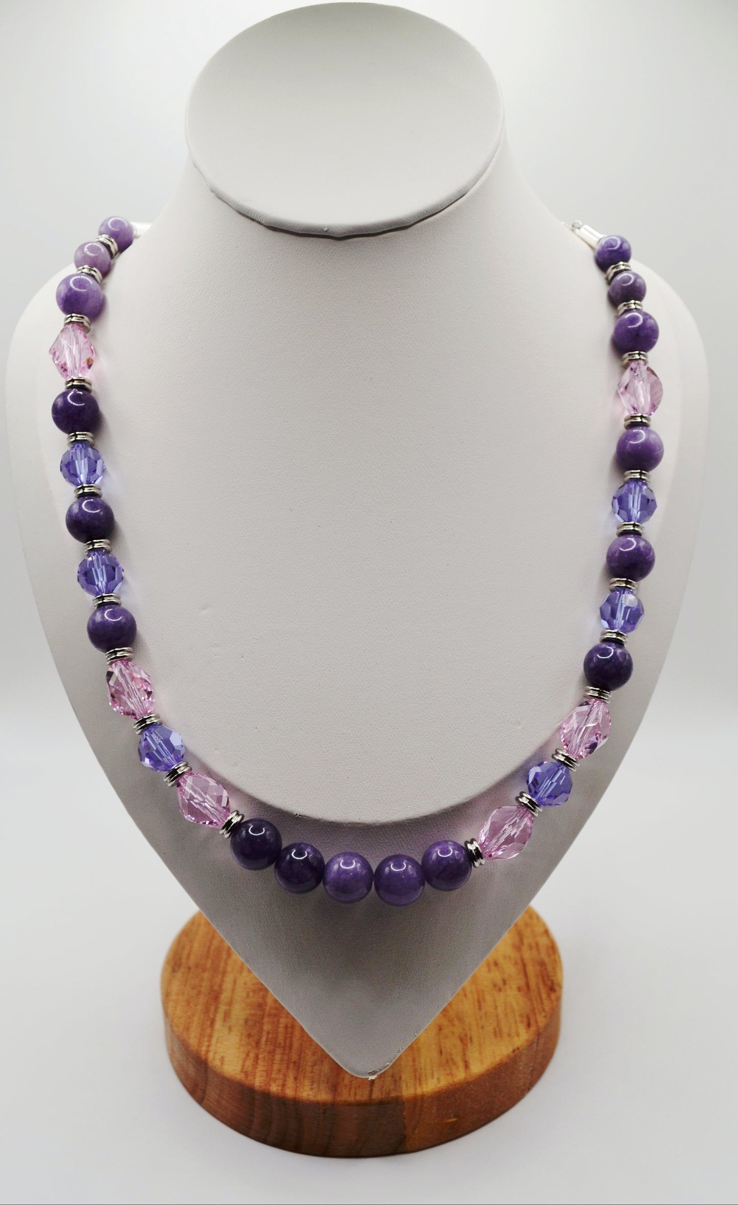 Lavender and pink necklace silver edition