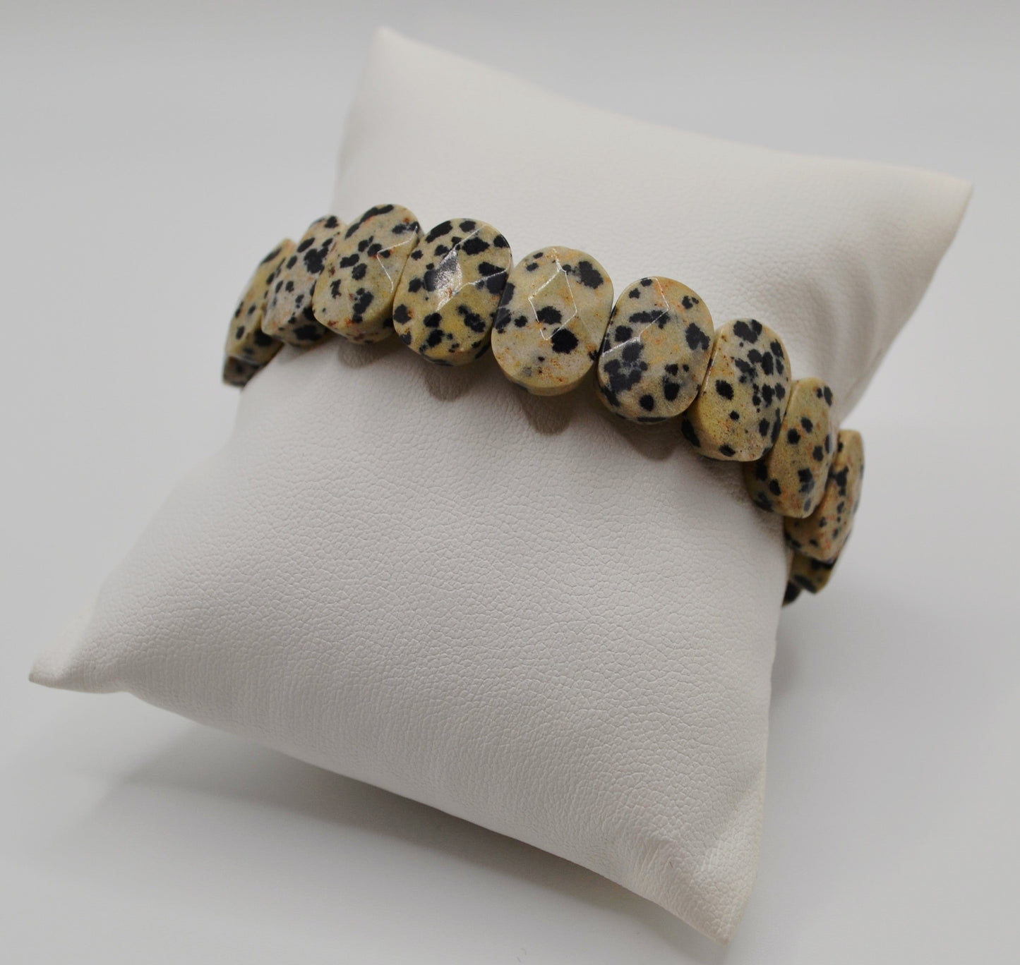 Facted rectangle stone oval beaded bracelets