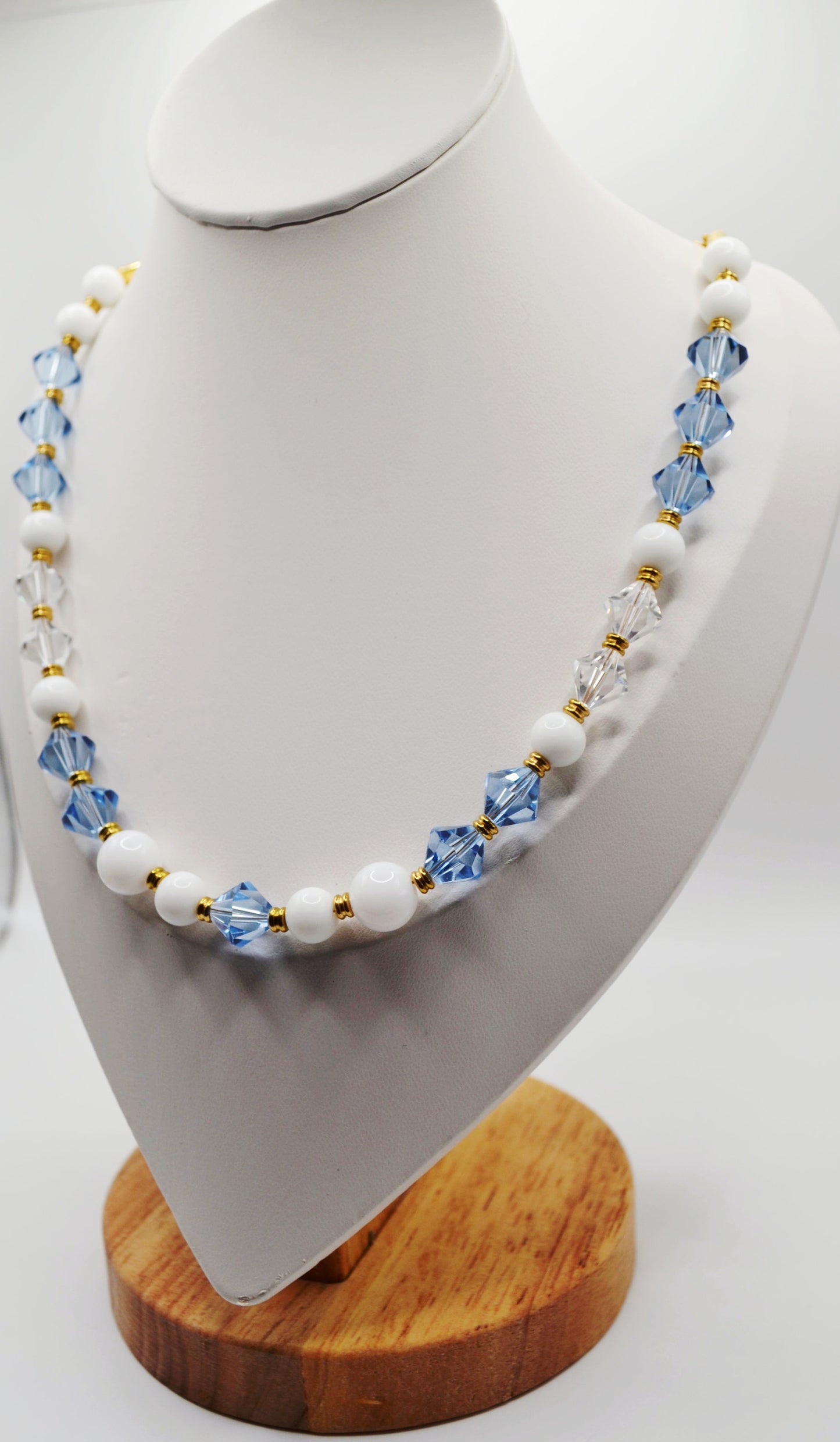 Light blue beaded necklace