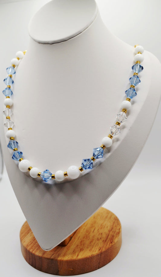 Light blue beaded necklace