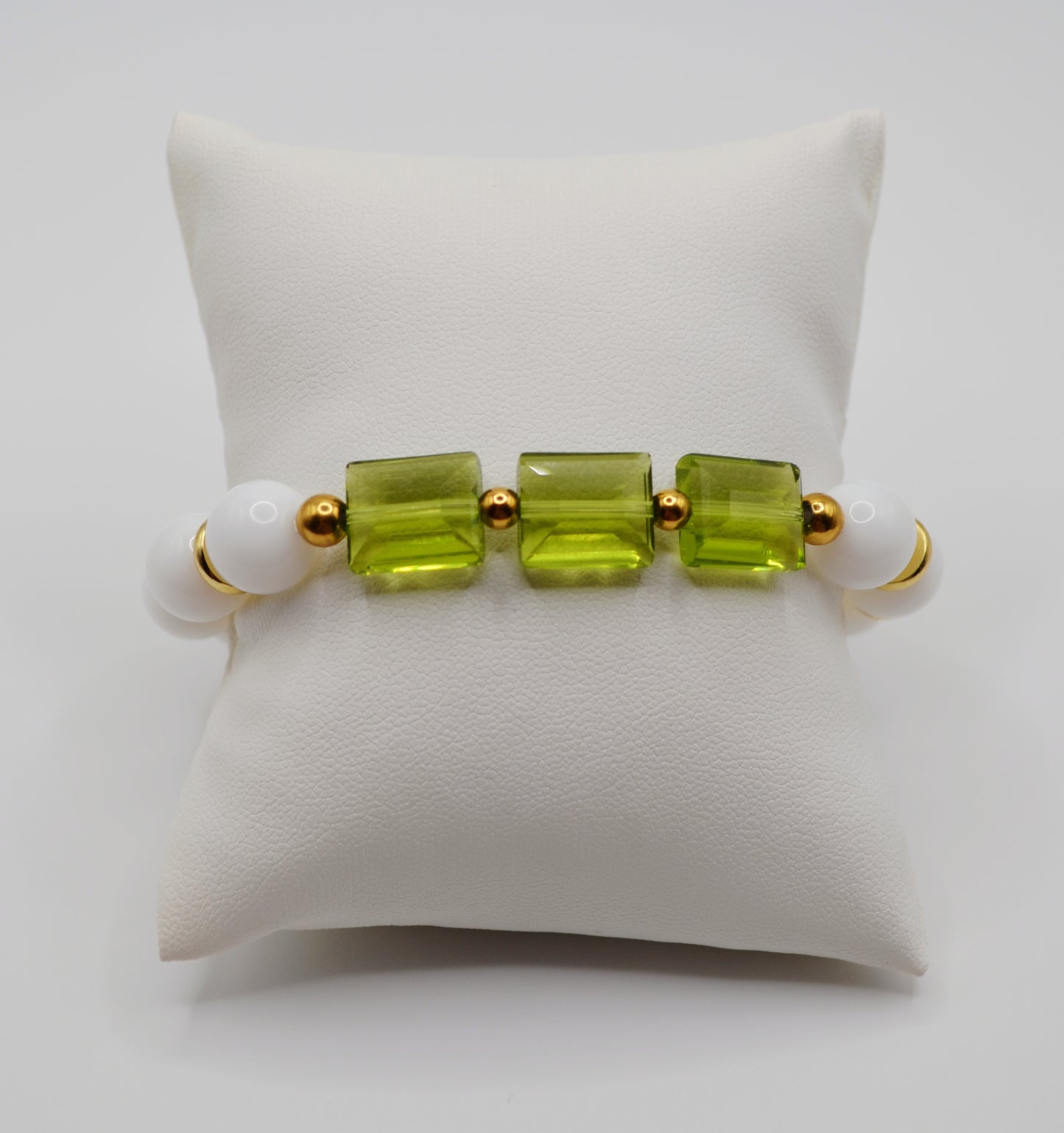 Rectangle faceted glass beaded bracelets