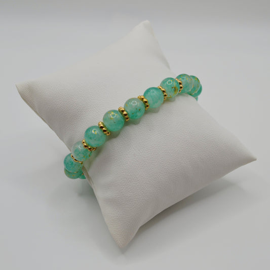 Sage green and gold bracelet