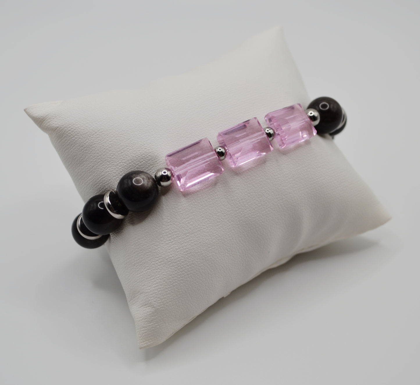 Rectangle faceted glass beaded bracelets