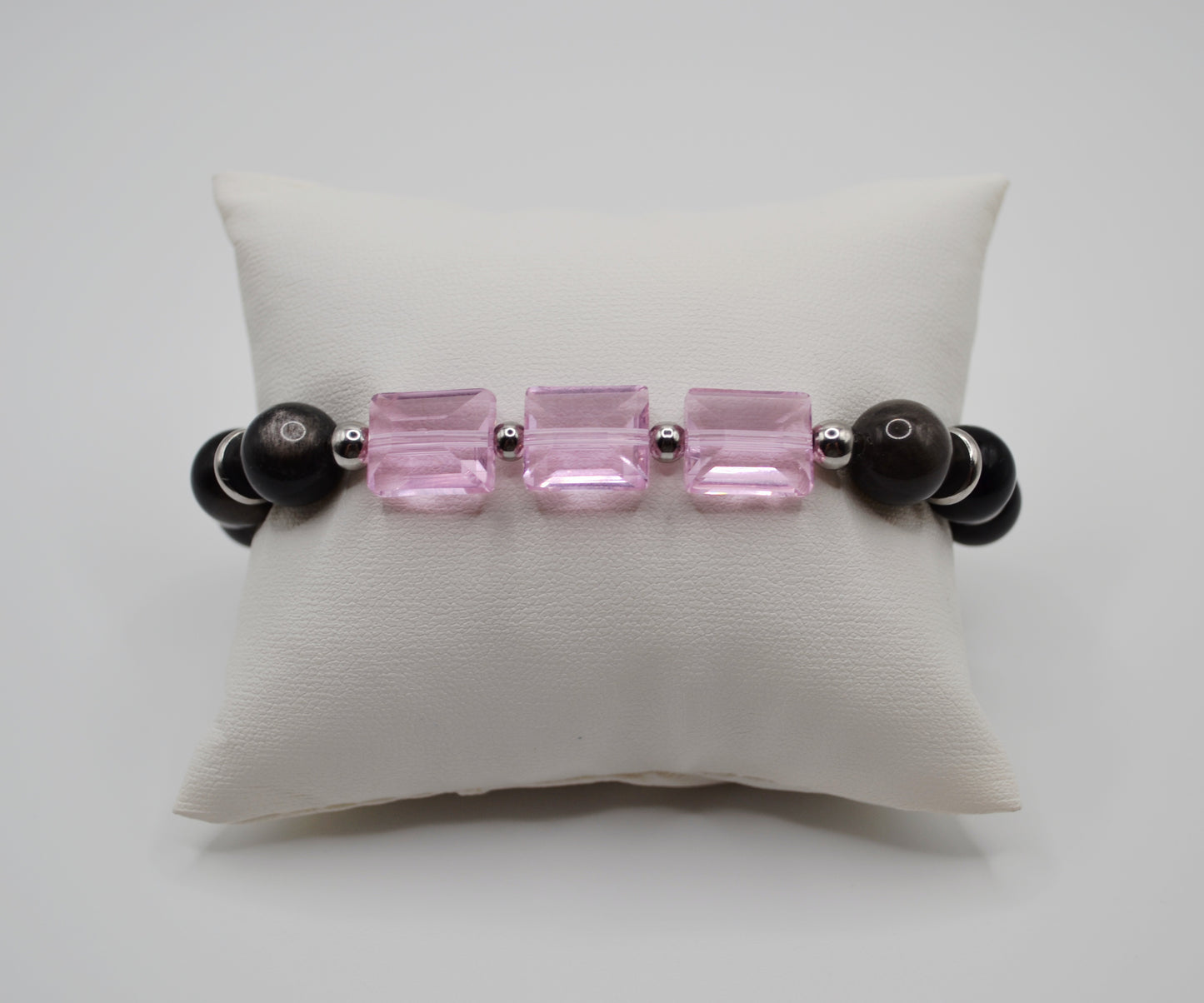Rectangle faceted glass beaded bracelets