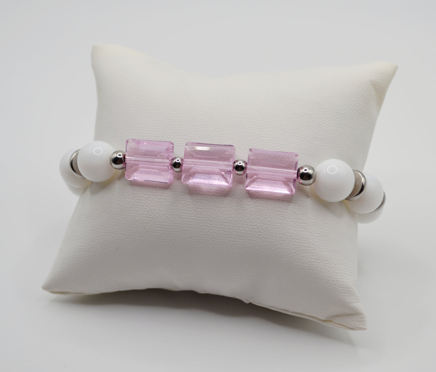 Rectangle faceted glass beaded bracelets