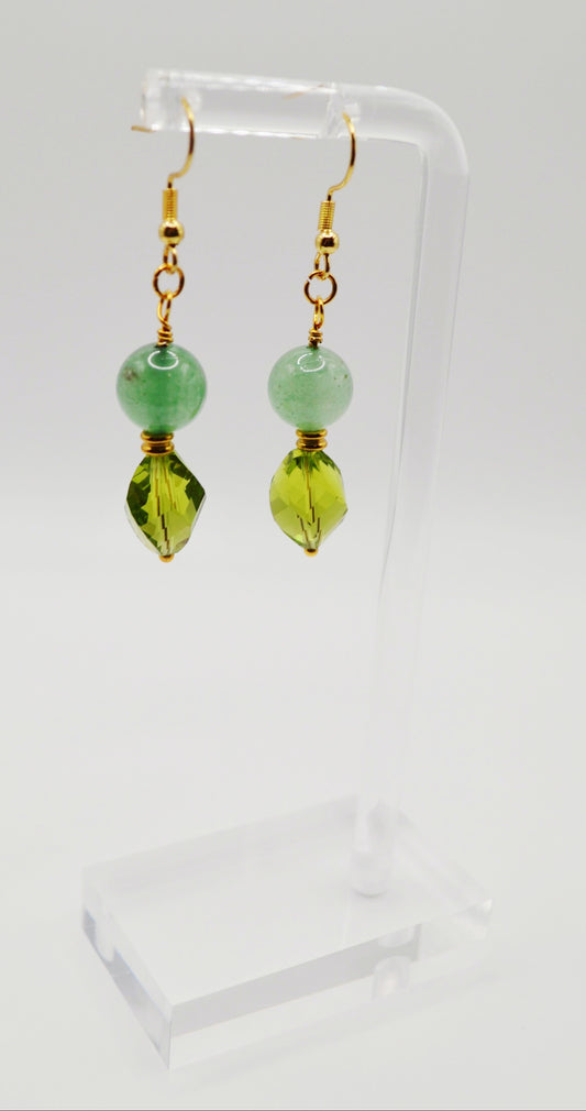 Green aventurine earrings