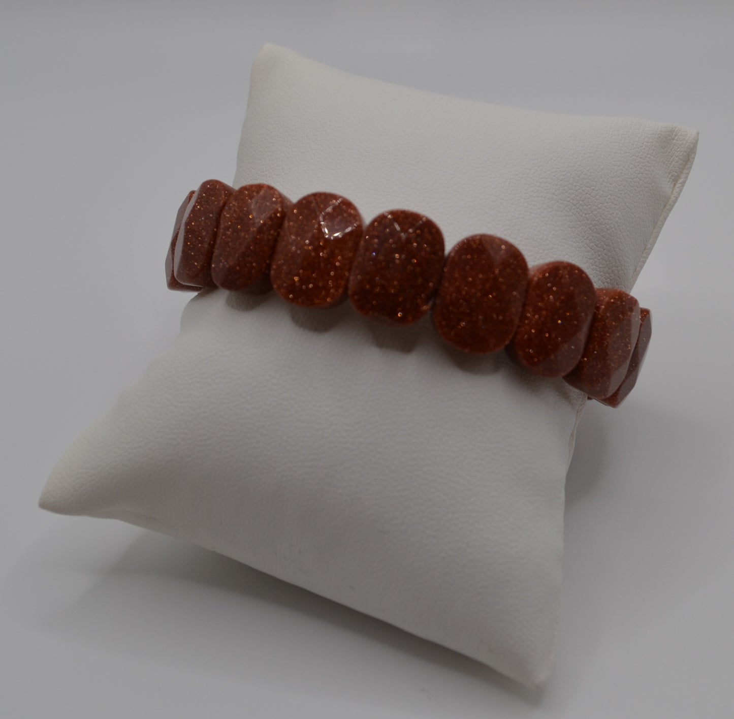 Facted rectangle stone oval beaded bracelets