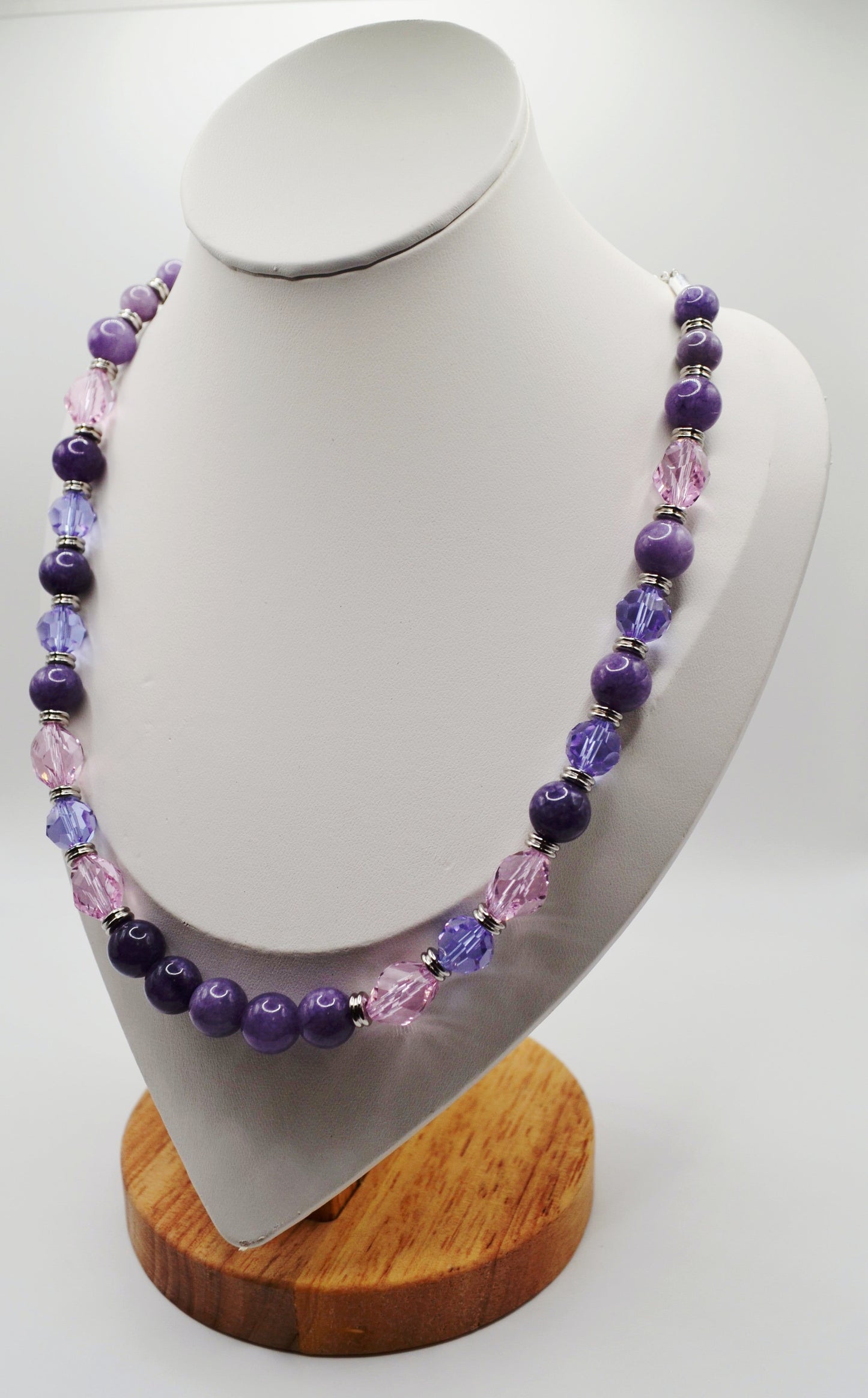 Lavender and pink necklace silver edition