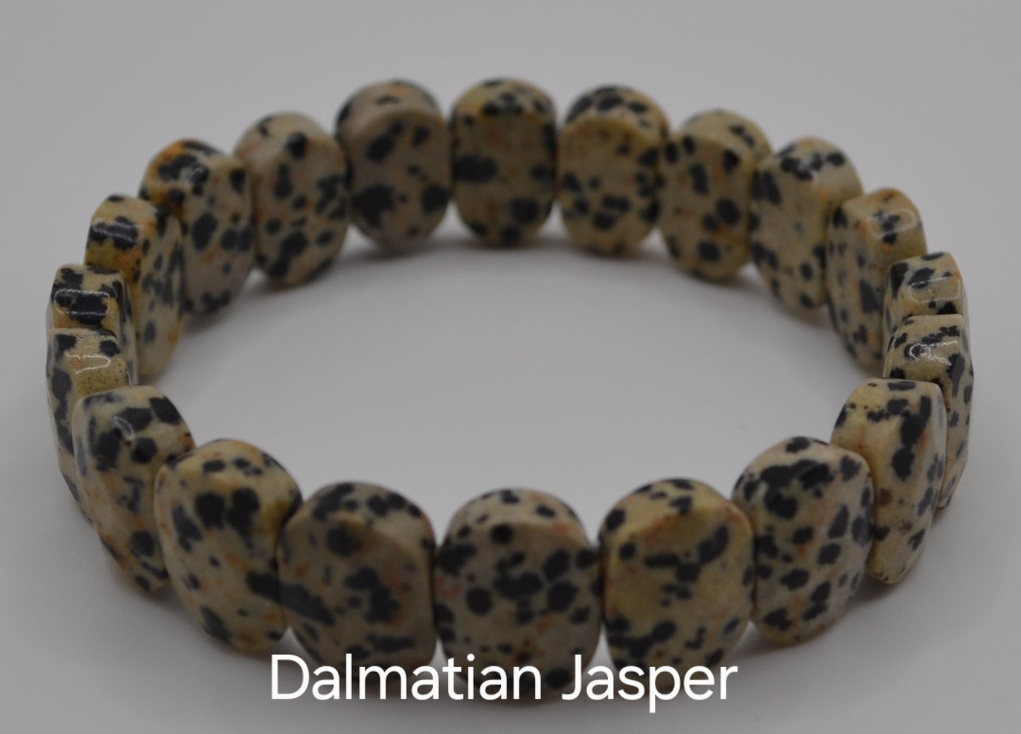 Facted rectangle stone oval beaded bracelets