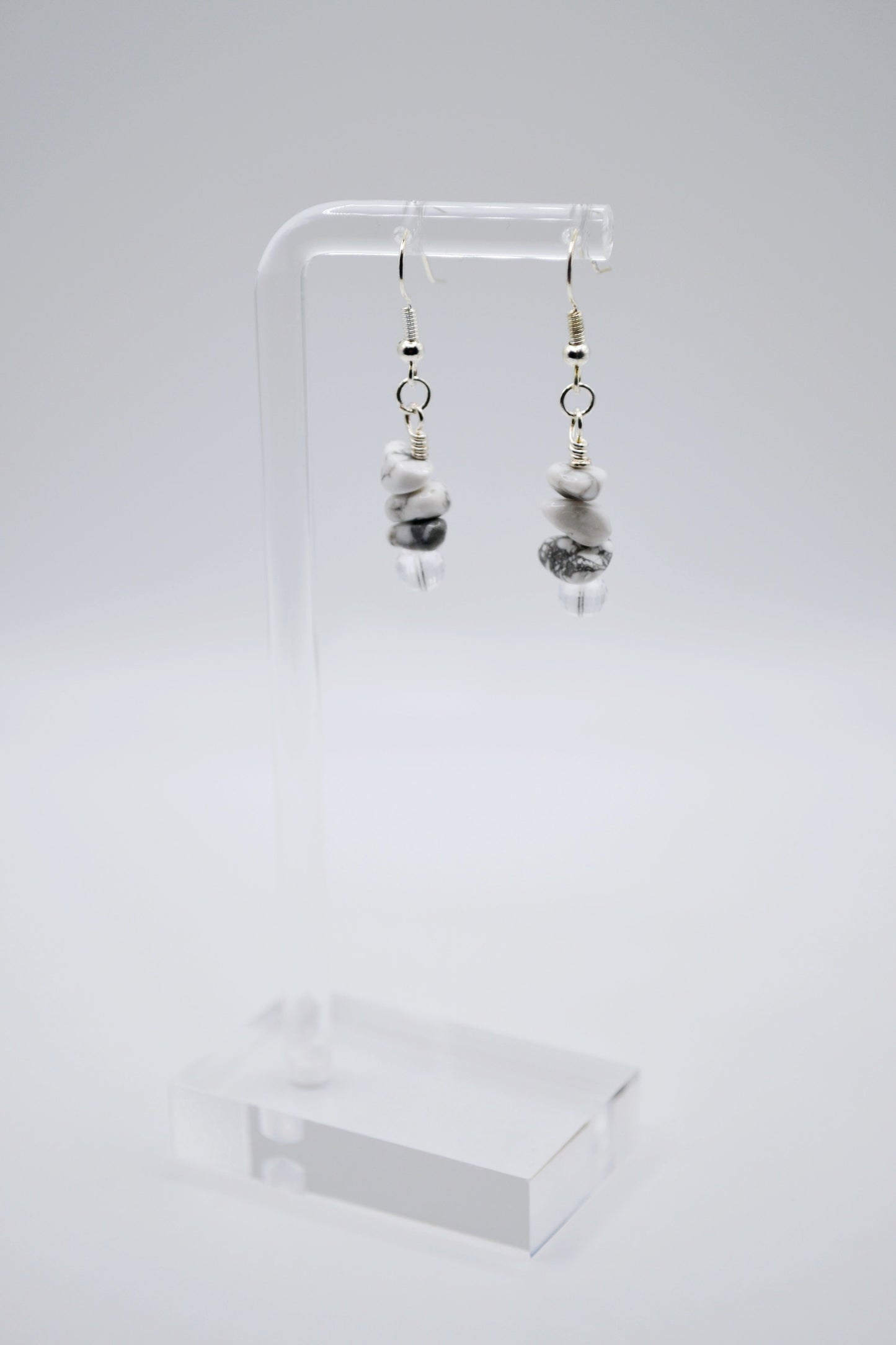 White howlite natural stone earrings