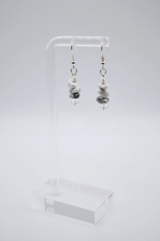 White howlite natural stone earrings