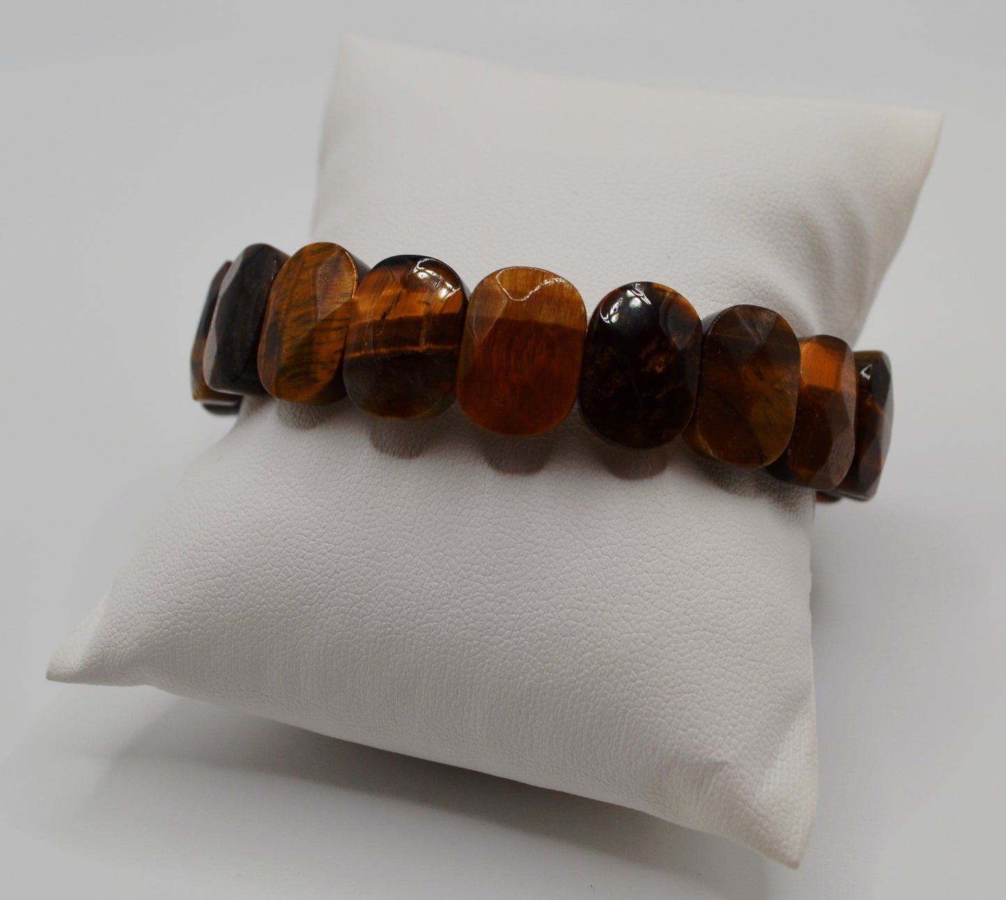 Facted rectangle stone oval beaded bracelets