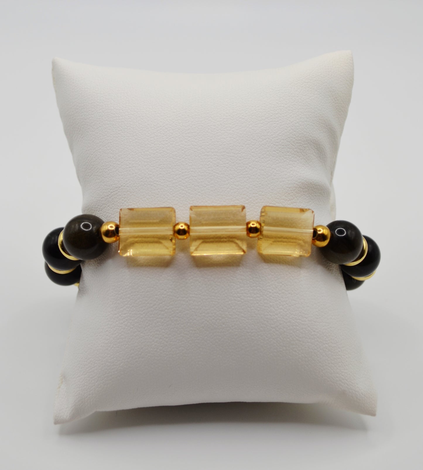 Rectangle faceted glass beaded bracelets