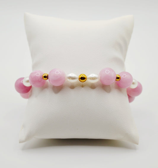 Rose pink and pearl bracelet