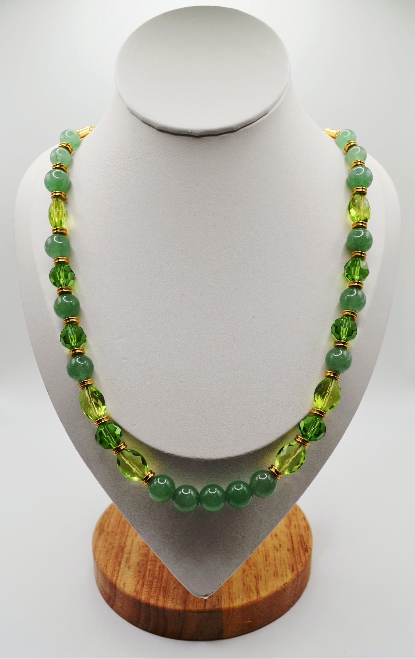 Green aventurine beaded necklace