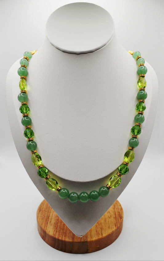 Green aventurine beaded necklace
