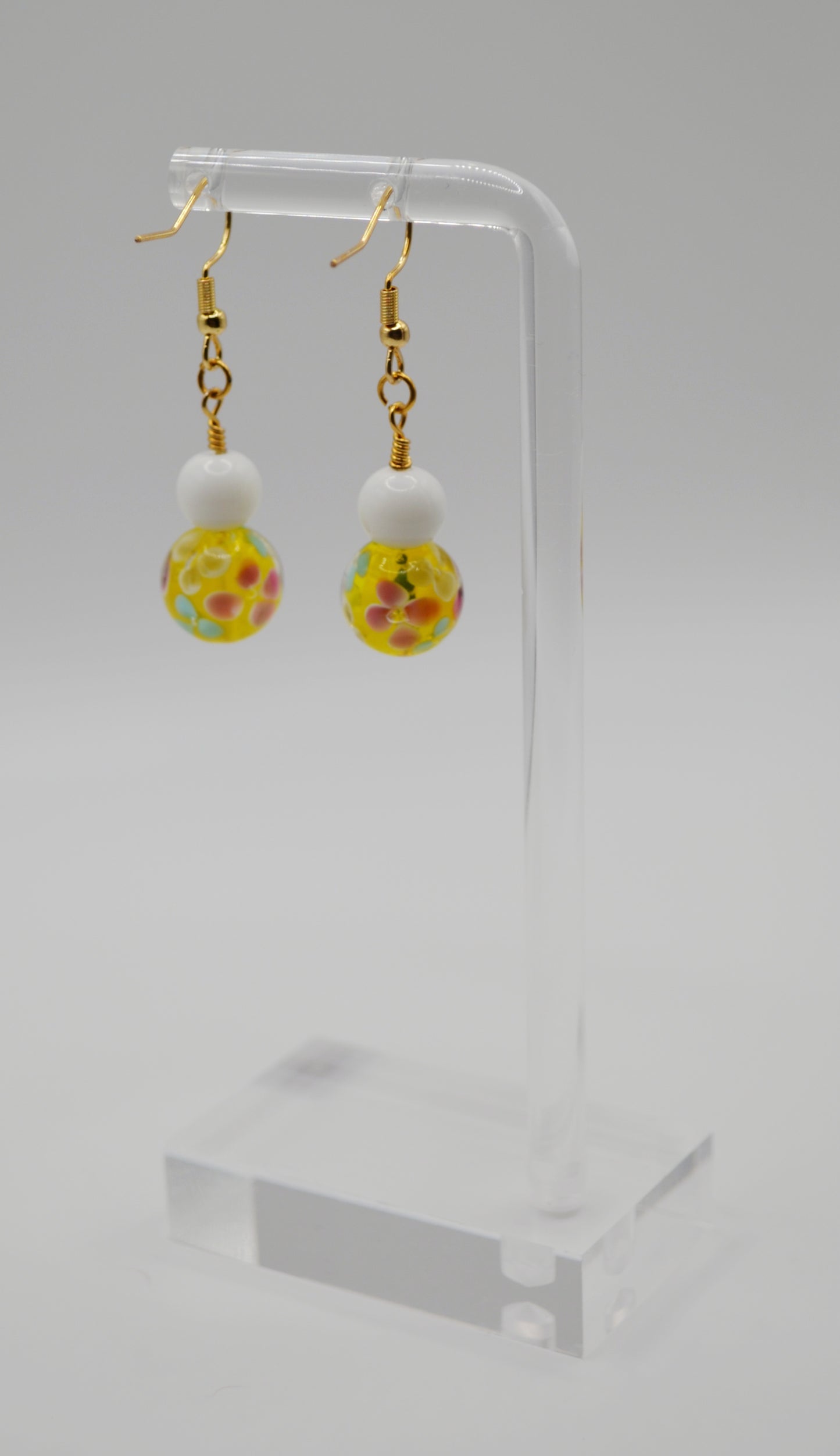 Floral glass earrings