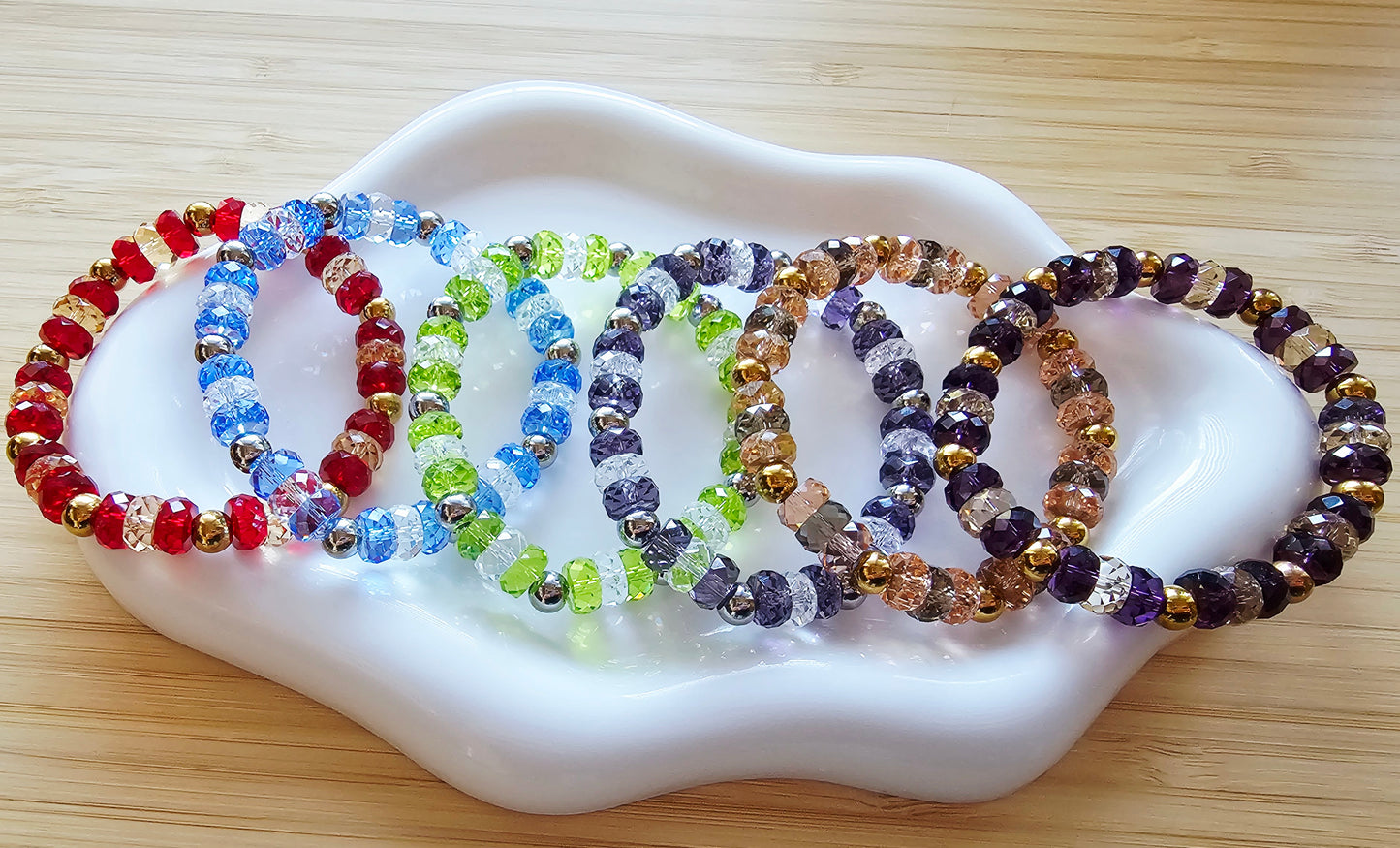 Disc beaded bracelets
