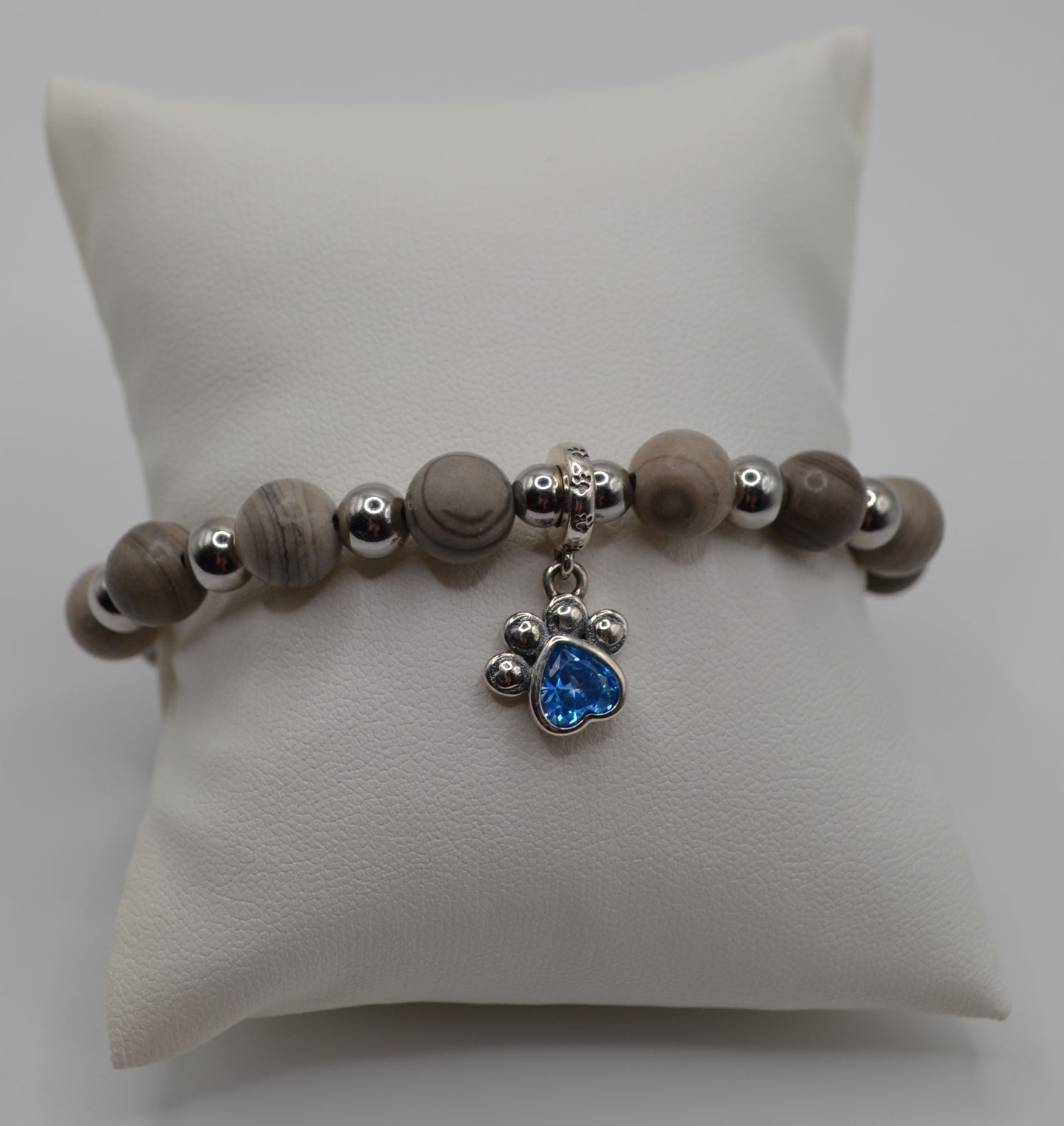Weimaraner blue paw charm bracelet